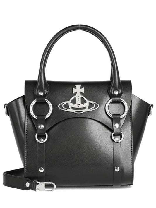 Women's Betty Logo Patch Small Tote Bag Black - VIVIENNE WESTWOOD - BALAAN.