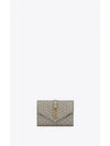 Matelasse Small Metallic Grain Embossed Leather Half Wallet Grey - SAINT LAURENT - BALAAN 2