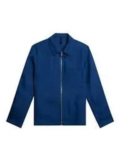 Julius Linen Overshirt Jacket Estate Blue - J.LINDEBERG - BALAAN 2