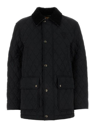 Barn Corduroy Collar Quilted Jacket Black - BURBERRY - BALAAN 2