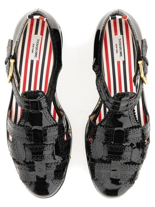 Soft Patent Fisherman Clog Sandals Black - THOM BROWNE - BALAAN 6