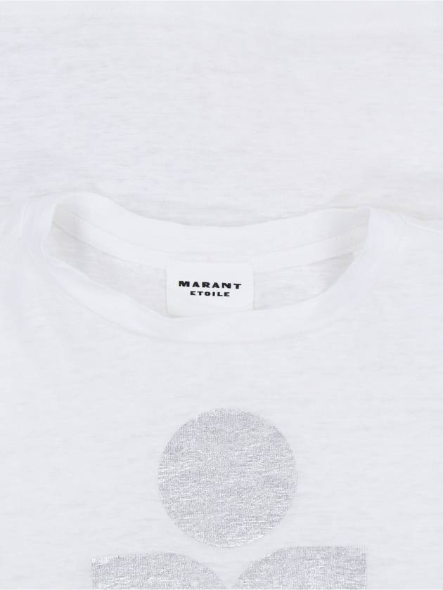 Zwell Logo Print Short Sleeve T-Shirt White - ISABEL MARANT - BALAAN 4