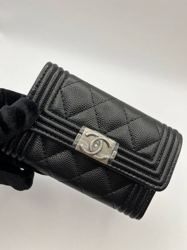 Boy Classic Knock Tock Kleok Women s Card Wallet Black Silver - CHANEL - BALAAN 3