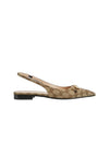 Horsebit Slingback Ballet Flat Beige Ebony - GUCCI - BALAAN 5