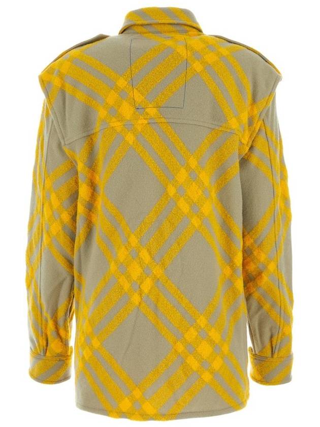 Check Wool Blend Shirt Yellow - BURBERRY - BALAAN 3