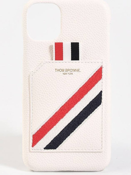 Iphone 11 Signature RWB Phone Case White - THOM BROWNE - BALAAN 2