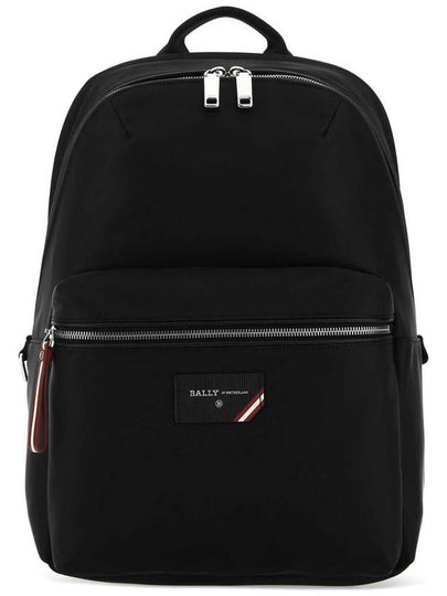 Men's Ferey Logo Patch Zip-up Backpack Black - BALLY - BALAAN 2