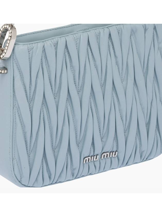 Women's Sassy Matelasse Shoulder Bag Blue - MIU MIU - BALAAN.