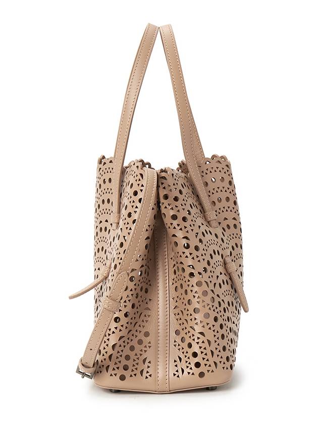 Mina 25 Wave Lux Calfskin Tote Bag Salmon - ALAIA - BALAAN 4