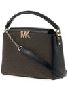 Karlie Medium Logo Satchel Shoulder Bag Black Brown - MICHAEL KORS - BALAAN 3