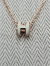 Mini Pop H Pendant Rose Gold & Blanc - HERMES - BALAAN 2