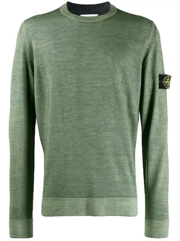 Wappen Patch Round Wool Knit Top Green - STONE ISLAND - BALAAN 3