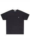 Logo Patch Short Sleeves T-Shirt Black - STONE ISLAND - BALAAN 2