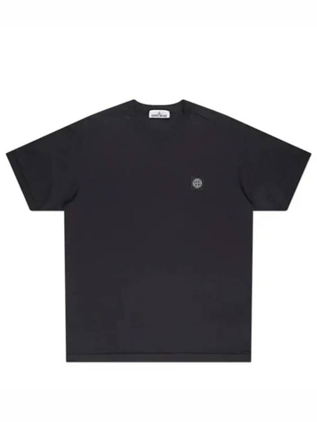 Logo Patch Short Sleeves T-Shirt Black - STONE ISLAND - BALAAN 2