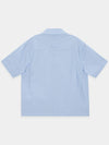 Open Collar Cover Pocket Short Sleeve Shirt Sky Blue - KINETO - BALAAN 4