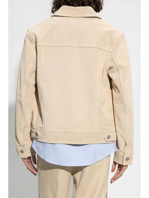 Button Suede Jacket Beige - AMI - BALAAN 3