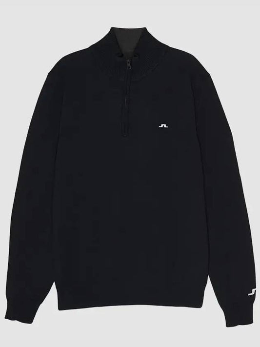 Kian Half Zip-Up Knit Top Black - J.LINDEBERG - BALAAN 2