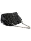 A49855 Black Patent Quilted Silver Chain Just Mademoiselle Bowling Large Shoulder Bag 15th - CHANEL - BALAAN 3