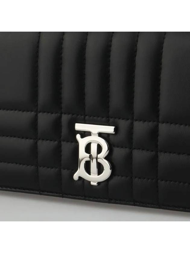 Women's Detachable Strap Quilted Leather Lola Cross Bag Black Palladium - BURBERRY - BALAAN 3