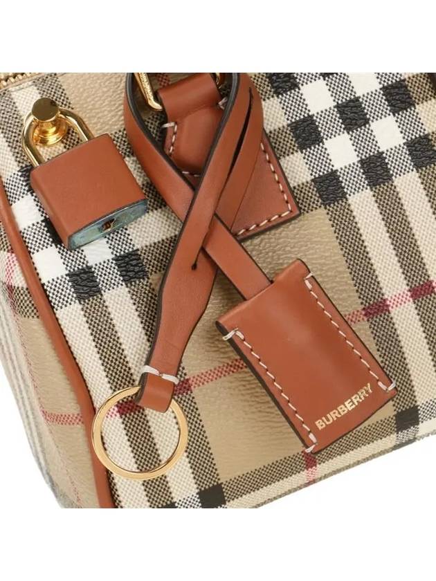 Check Mini Bowling Bag Archive Beige Briar Brown - BURBERRY - BALAAN 6