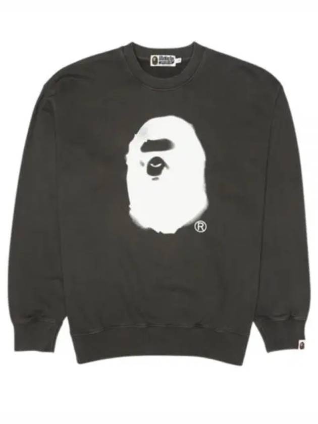 A BATHING APE 24 Spray Head Garment Dyed Crewneck 1K30113314 BLACK Sweatshirt - BAPE - BALAAN 1