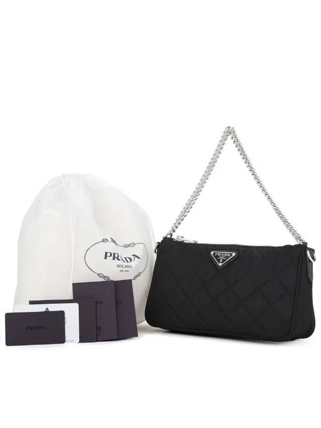 Tessuto Quilted Chain Shoulder Bag Black - PRADA - BALAAN 5