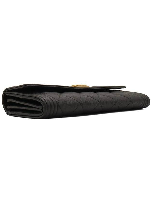 Black Caviar Gold Boy Long Flap Wallet A80286 - CHANEL - BALAAN 5