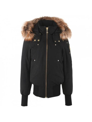 Gold Series Red Fur Bomber Jacket Black - MOOSE KNUCKLES - BALAAN 1