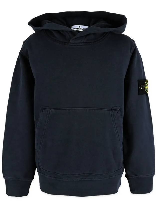 Kids Cotton Fleece Hoodie Navy - STONE ISLAND - BALAAN 4