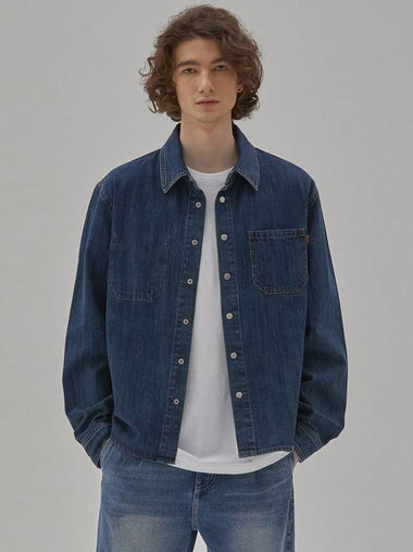 Denim semioverfit stone washed shirt indigo - CORK - BALAAN 1