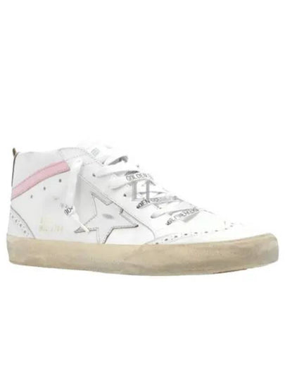 Mid Star Leather High Top Sneakers Pink White - GOLDEN GOOSE - BALAAN 2