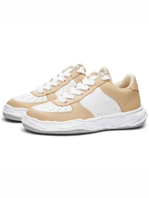 A08FW706 Beige WHT Wayne OG Sole Leather Low Sneakers - MIHARA YASUHIRO - BALAAN 1