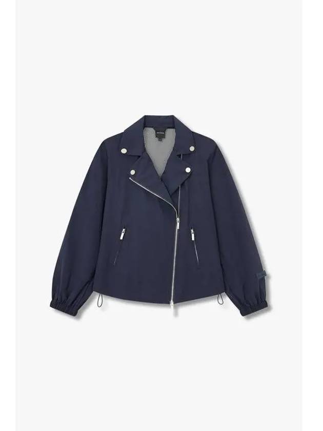 Women s Mesh Panel Drawstring Jacket Navy - ARMANI EXCHANGE - BALAAN 1