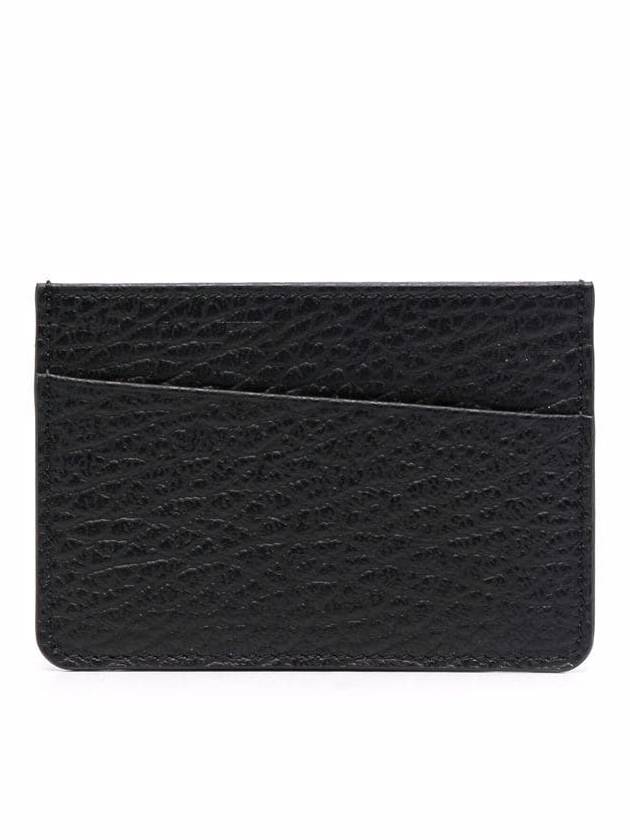 Grain Leather Stitch Card Wallet Black - MAISON MARGIELA - BALAAN 4