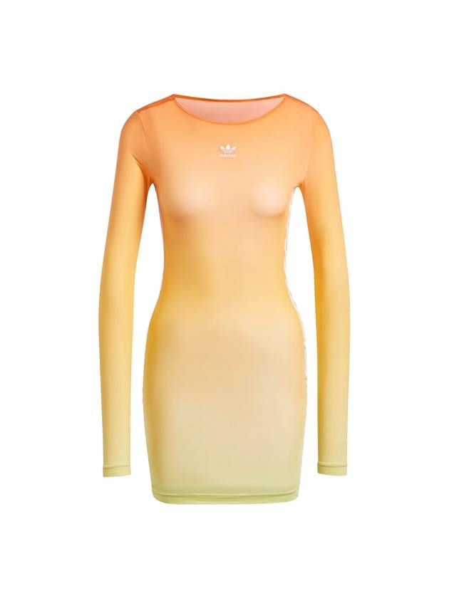 Originals Slim Fit Long Sleeve Short Dress Orange - ADIDAS - BALAAN 1