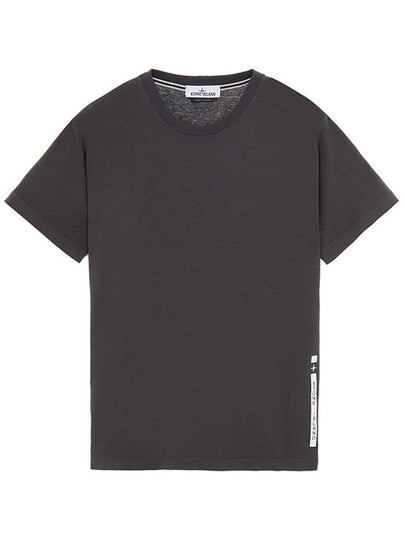 Side Logo Patch Round Short Sleeve T-Shirt Dark Grey - STONE ISLAND - BALAAN 2