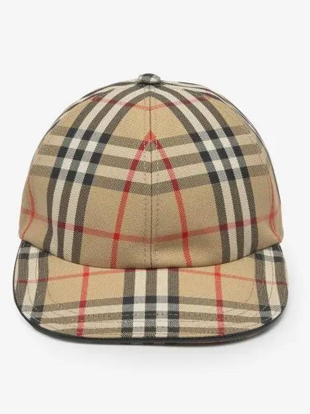 Check Cotton Ball Cap Beige - BURBERRY - BALAAN 2