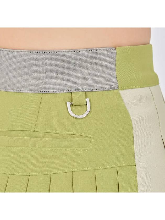 Women s Golf Wear Asymmetric Color Pleated Skirt Olive Green - J JANE - BALAAN 6