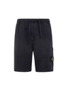 Cotton Fleece Cargo Bermuda Shorts Navy - STONE ISLAND - BALAAN 4