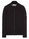 Wappen Patch Cotton Zip-Up Cardigan Black - STONE ISLAND - BALAAN 2