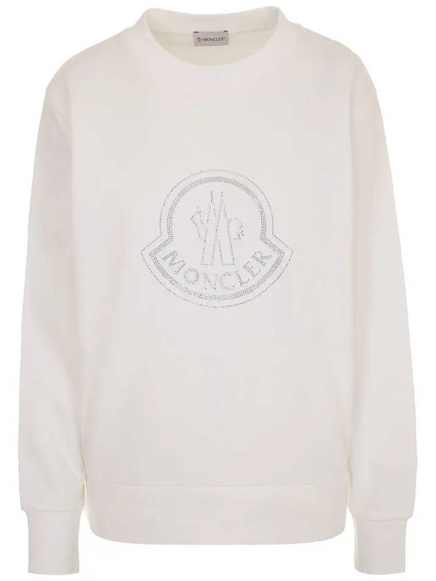 Crystal Logo Sweatshirt Off White - MONCLER - BALAAN 3