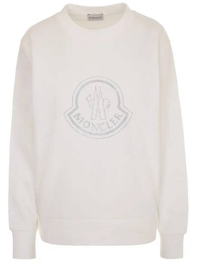 Crystal Logo Sweatshirt Off White - MONCLER - BALAAN 2