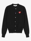 Red Heart Wappen Knit Cardigan Black - COMME DES GARCONS PLAY - BALAAN 2