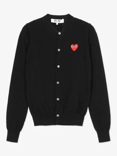 Red Heart Wappen Knit Cardigan Black - COMME DES GARCONS PLAY - BALAAN 2