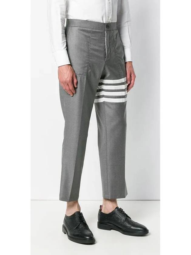 Men's Diagonal Chino Straight Pants Grey - THOM BROWNE - BALAAN.