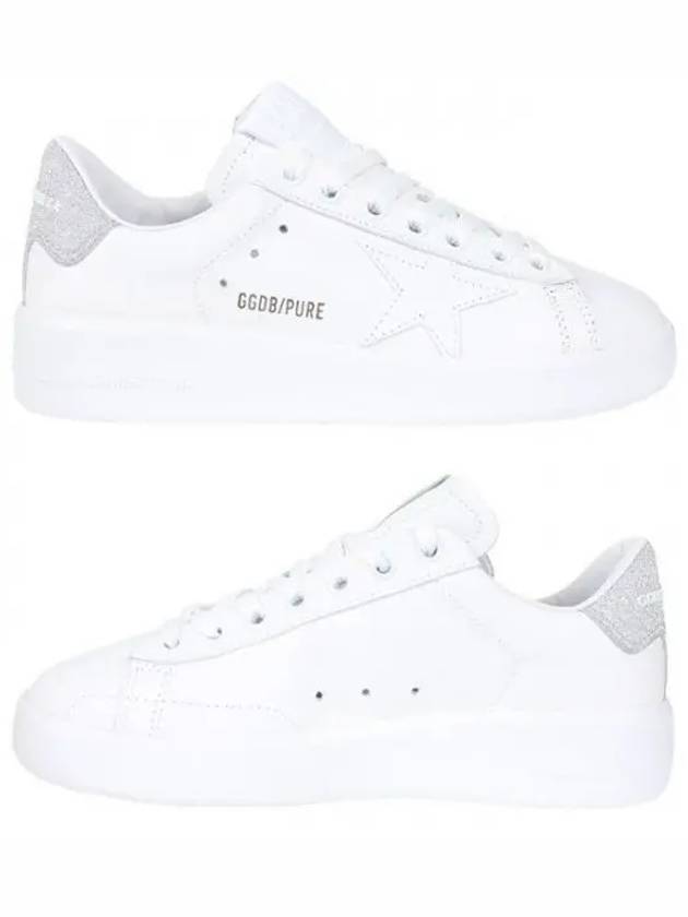 Purestar White Silver Glitter Heel Tab Sneakers - GOLDEN GOOSE - BALAAN 2