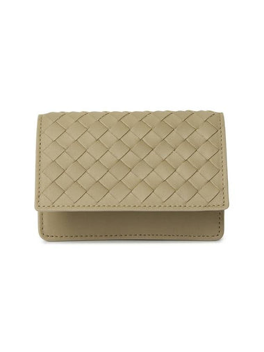 Intrecciato Flap Business Card Wallet Beige - BOTTEGA VENETA - BALAAN 1