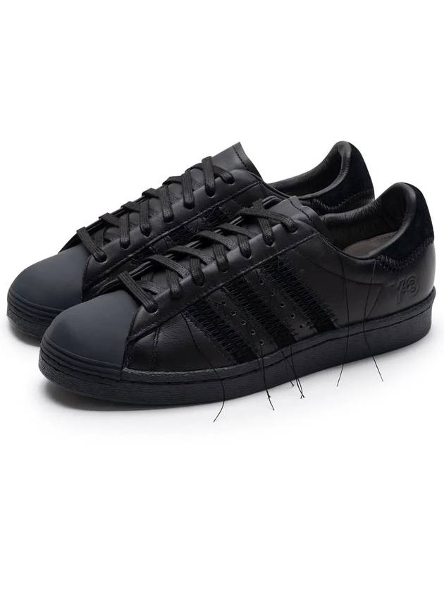 Superstar Leather Low Top Sneakers Black - Y-3 - BALAAN 2