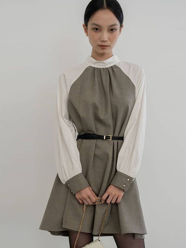 Sequential delivery on October 21st HALFNECK WOOL DRESS GRAY - DEFEMME - BALAAN 1