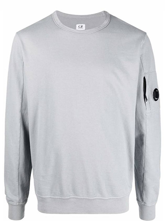 Men's Light Fleece Lens Wappen Sweatshirt Gray - CP COMPANY - BALAAN.